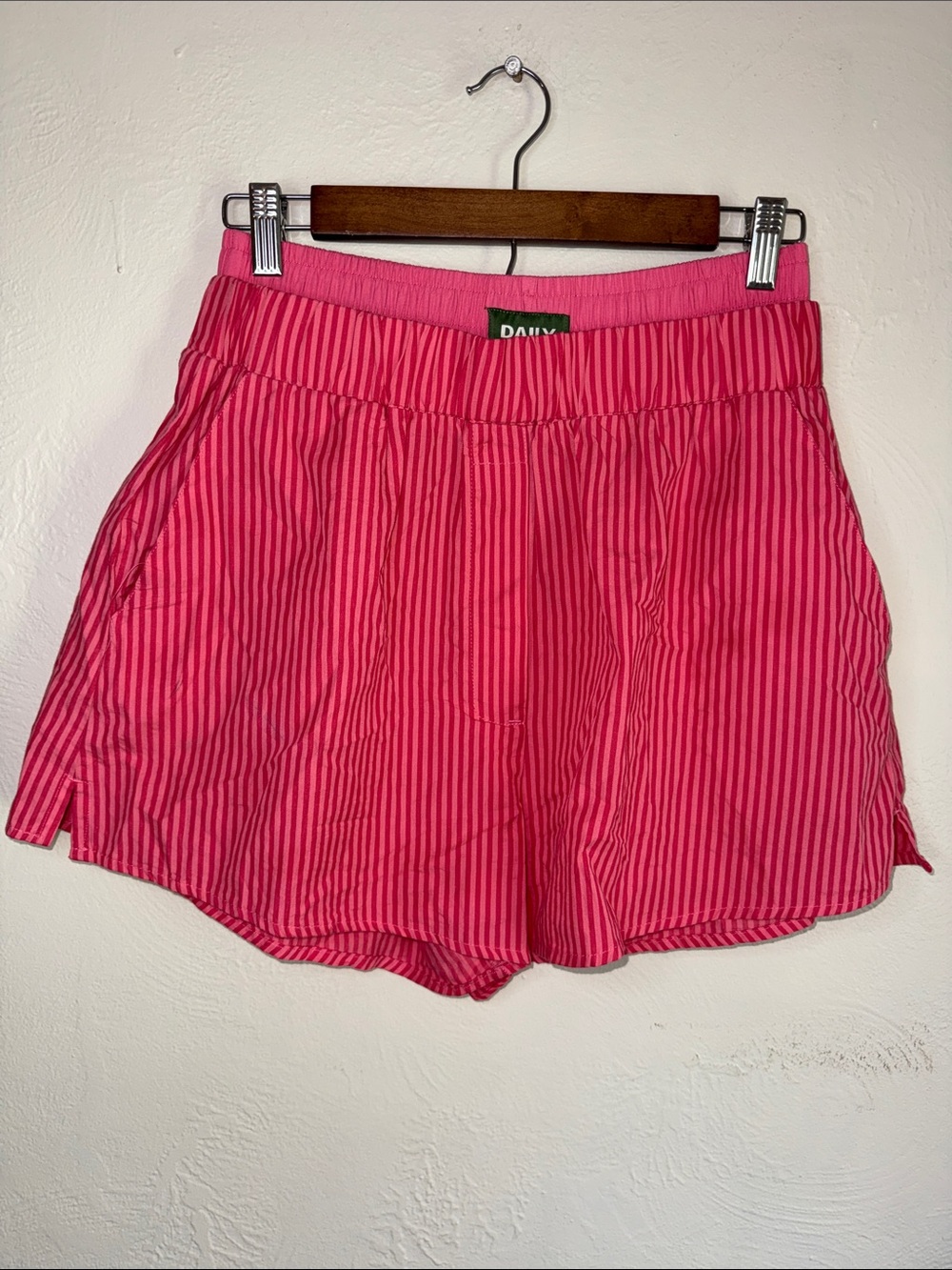 Daily Drills Pink Striped Boxer Resort Shorts XS/S
